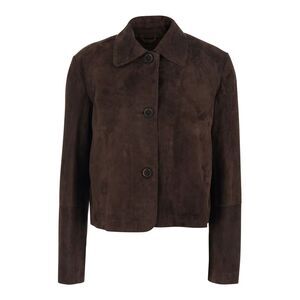 Arma Women Brown Jacket With Classic Collar And Two Side Pockets In Suede Woman